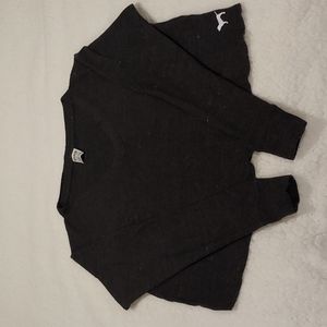 PINK oversized XS crop waffle weave shirt